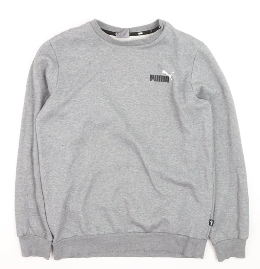 Puma Men's Grey Crew Neck Pullover Sweatshirt Size L