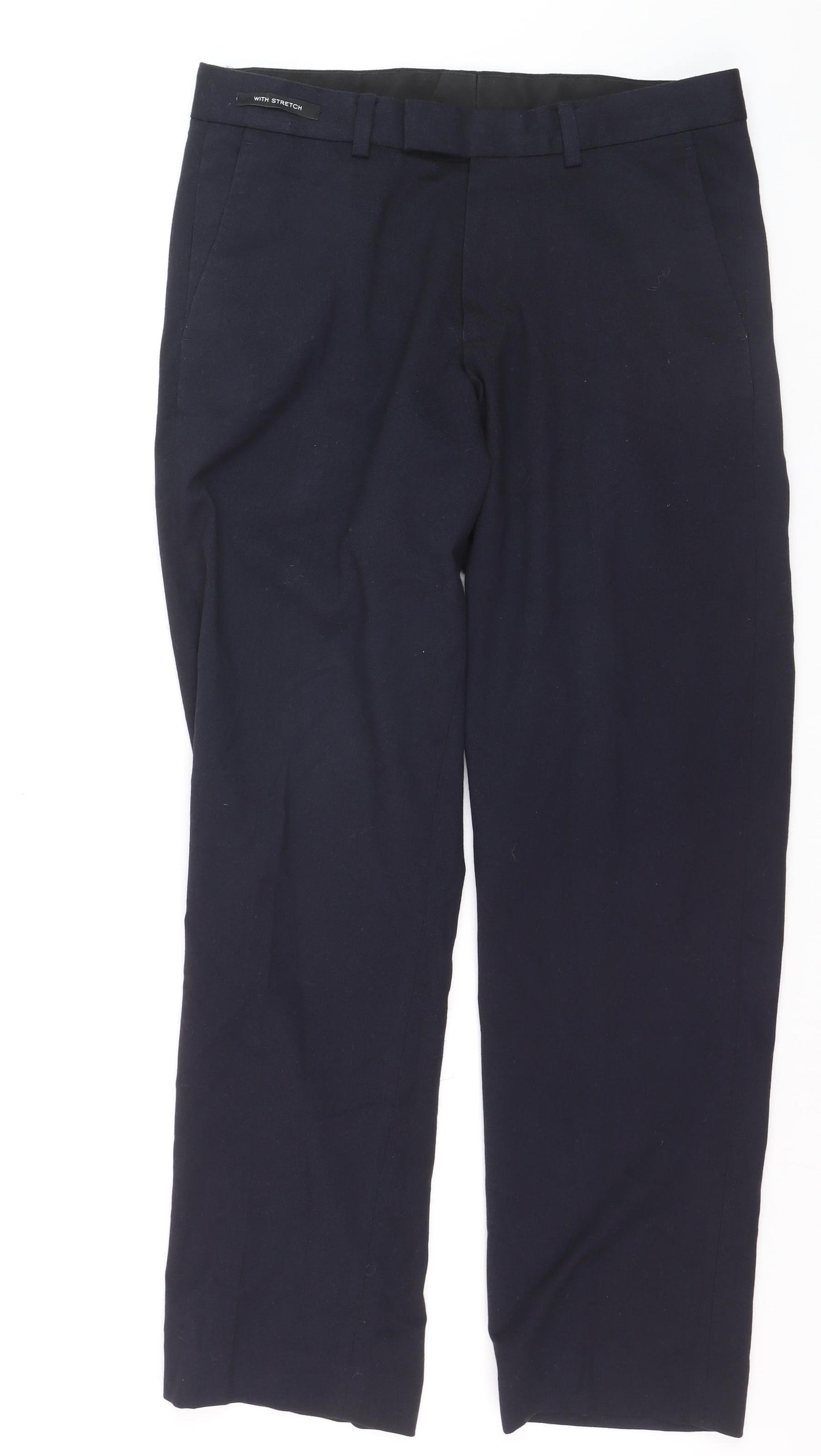 Dunnes Stores Men's Navy Blue Regular Fit Dress Pants 32W 31L