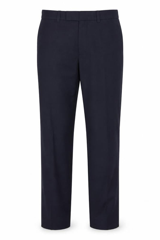 Front view of Dunnes Men's Navy Blue Regular Fit Dress Pants 32W 31L