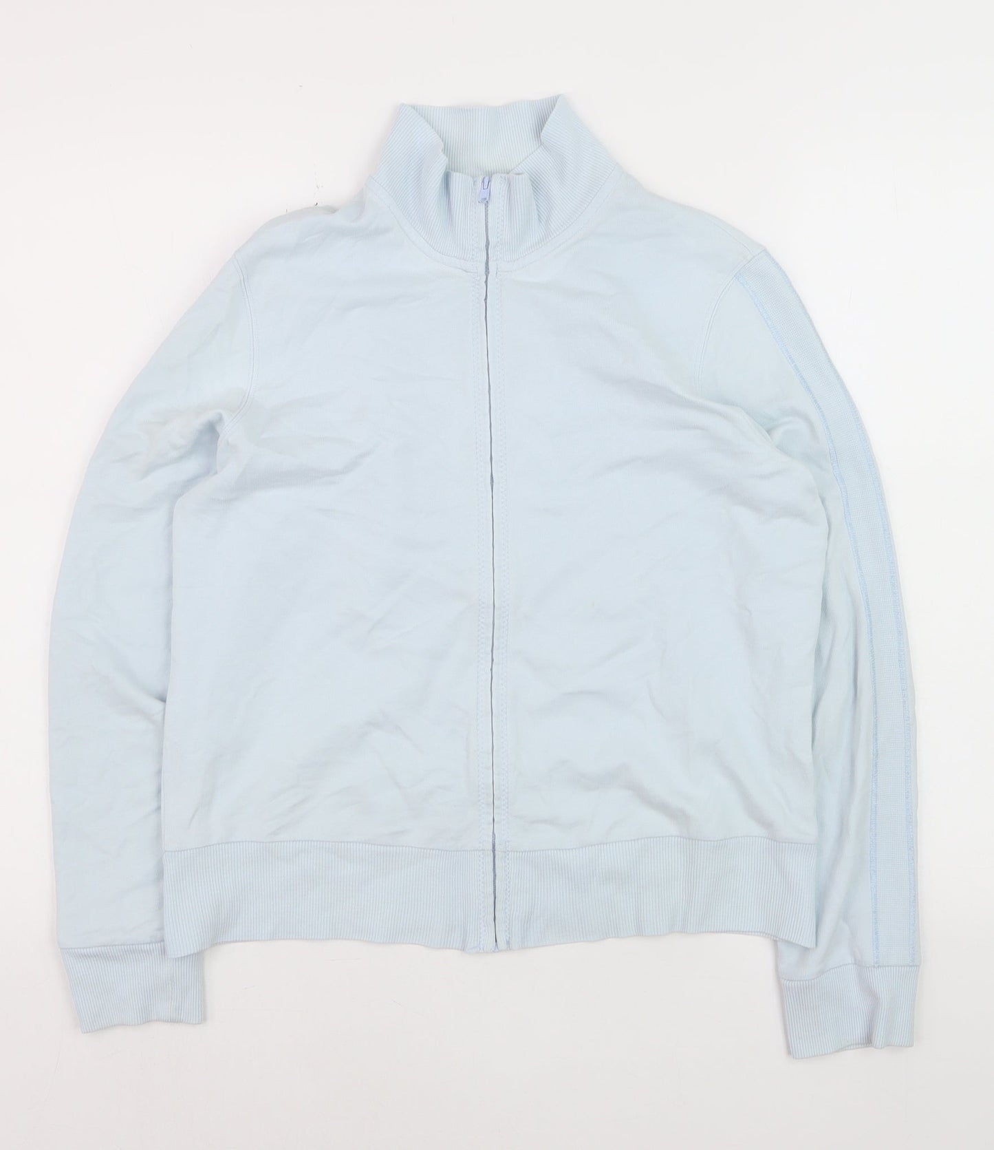 Marks and Spencer Women Blue Full Zip Cotton Jumper Size 14