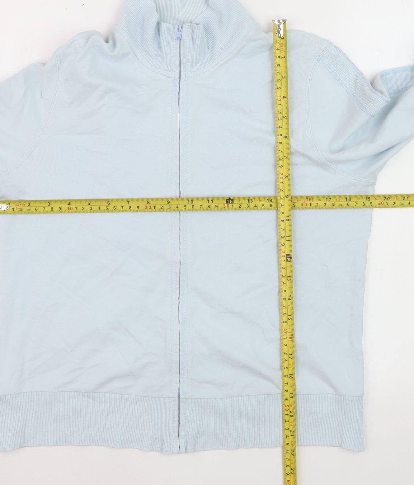 Marks and Spencer Women Blue Full Zip Cotton Jumper Size 14