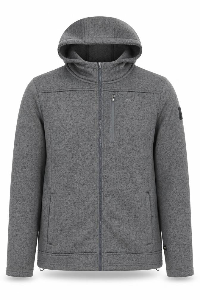 Möberg Men's Grey Hooded Full Zip Fleece Jacket Size L