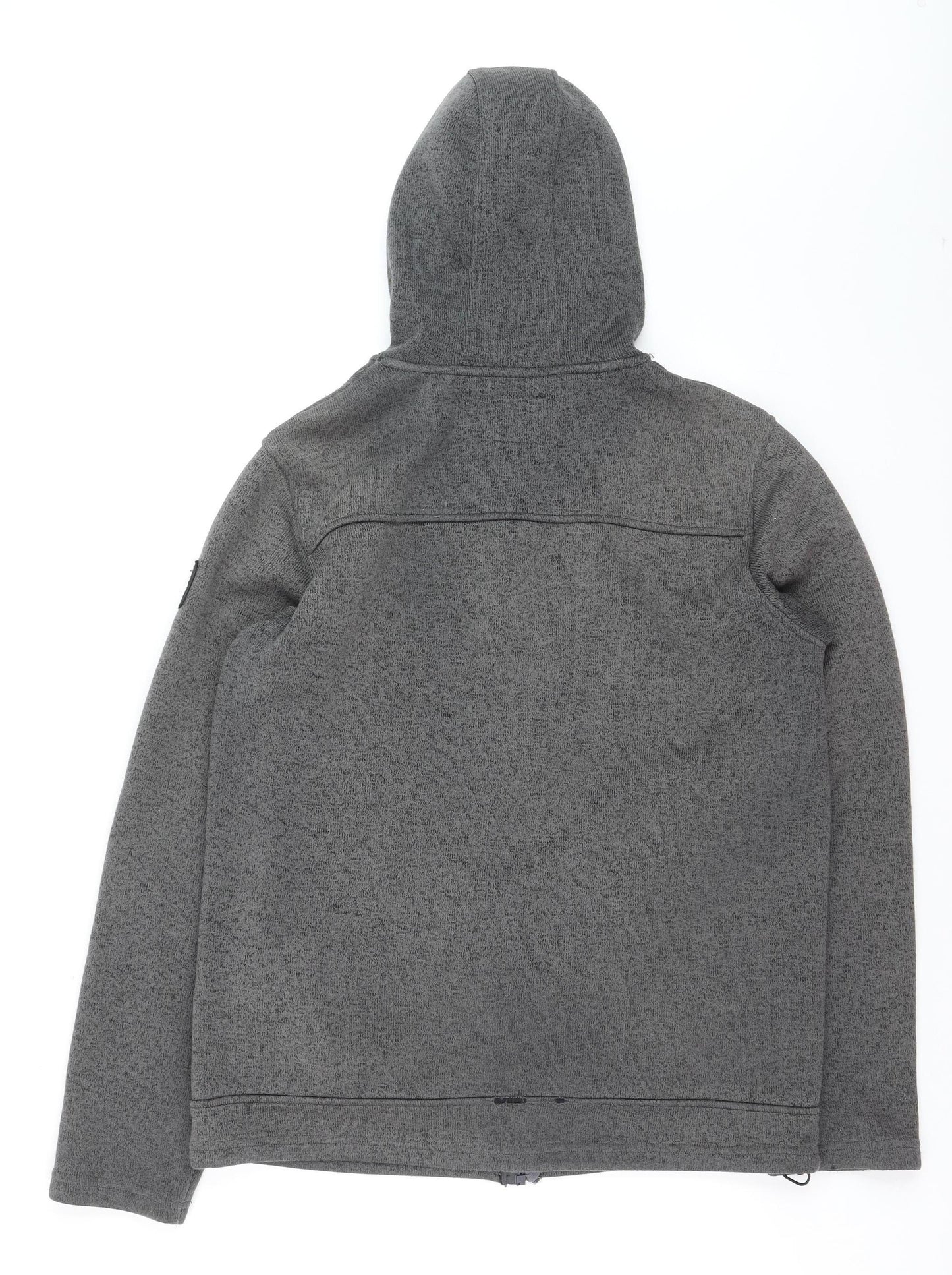 Möberg Men's Grey Hooded Full Zip Fleece Jacket Size L