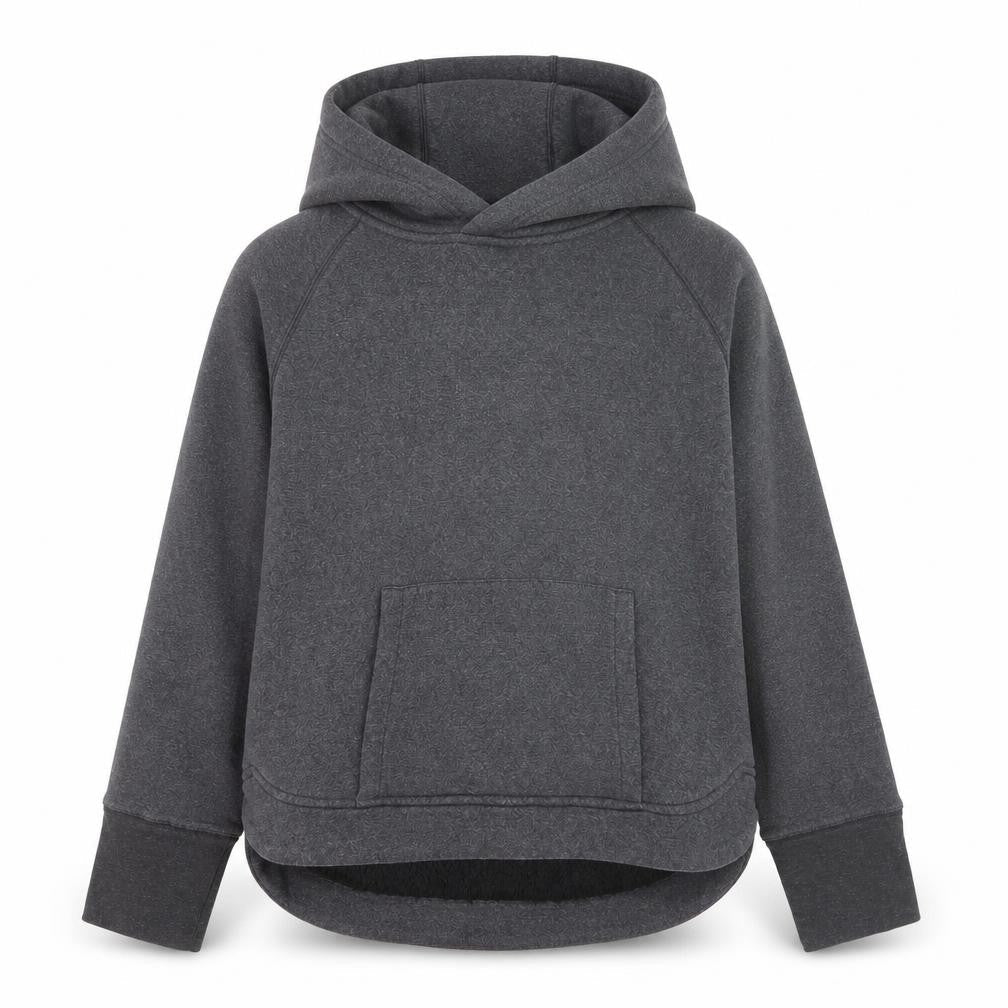 90 Degree Boys Grey Pullover Hoodie L Fleece Lined Cotton Blend