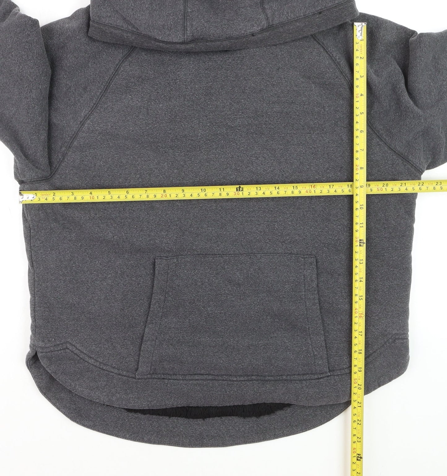 90 Degree Boys Grey Pullover Hoodie L Fleece Lined Cotton Blend