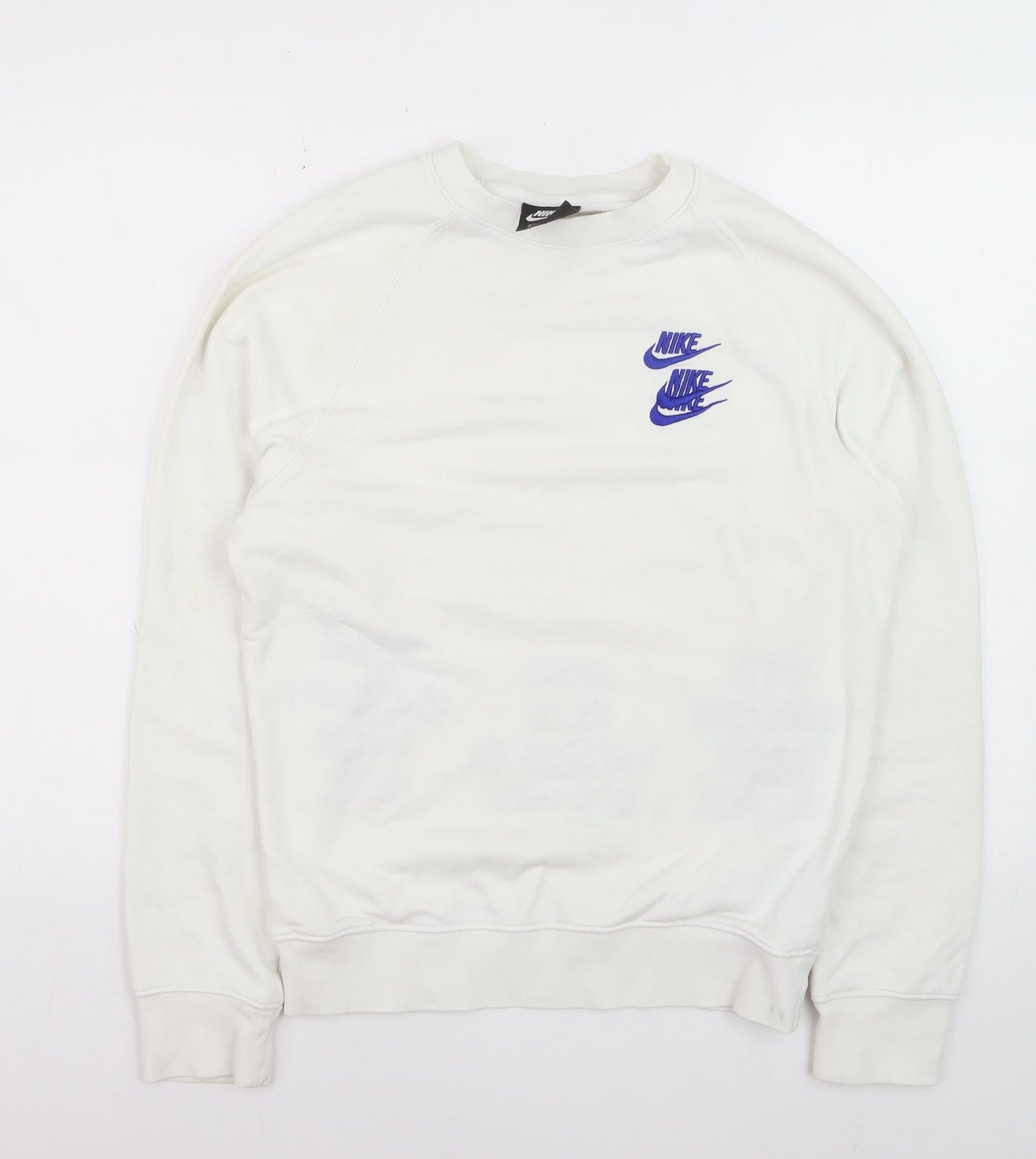 Nike Men's White XS Pullover Sweatshirt with City Print and Embroidered Logo