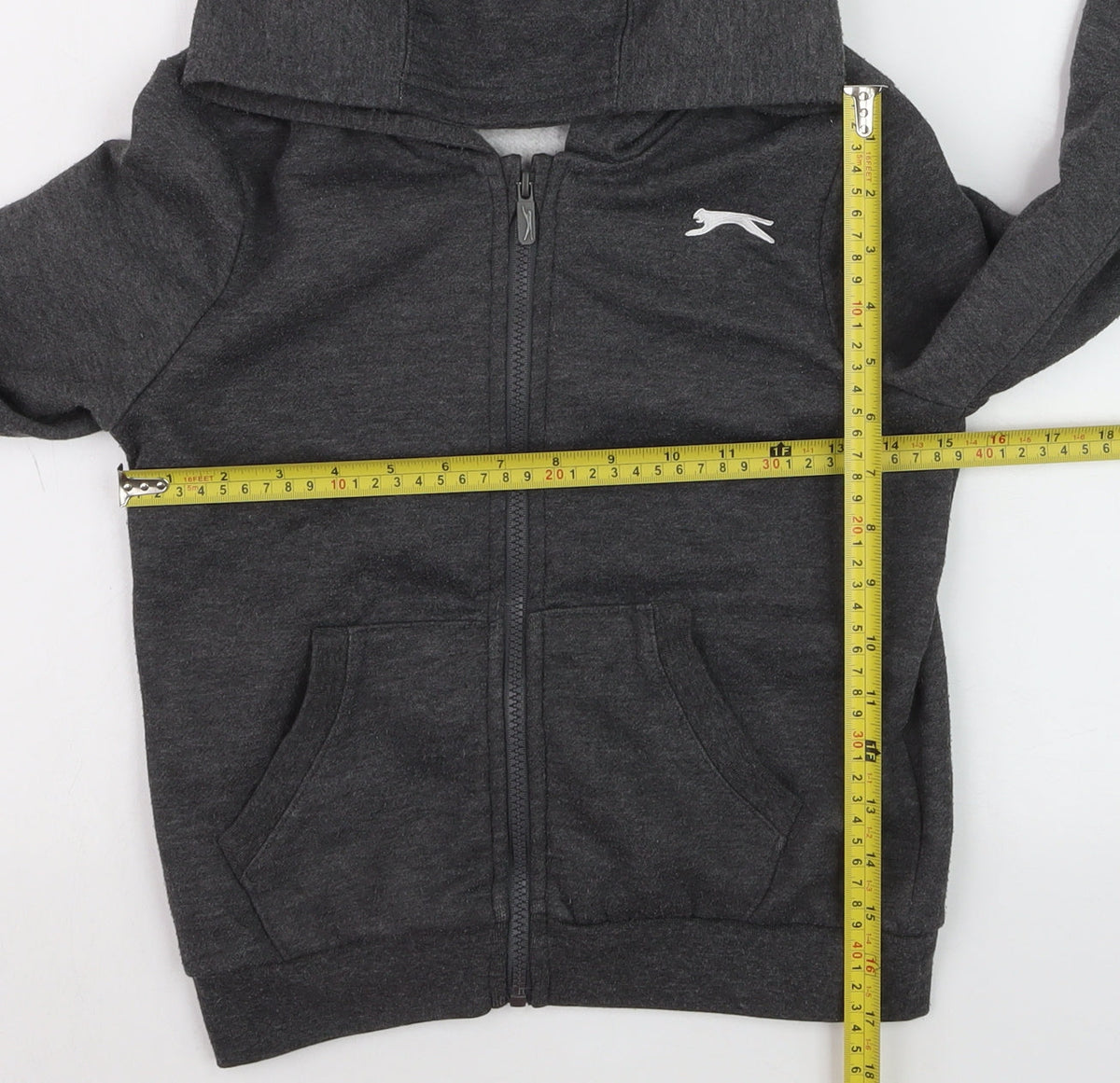 Slazenger Boys Grey Full Zip Fleece Hoodie 9-10 Years
