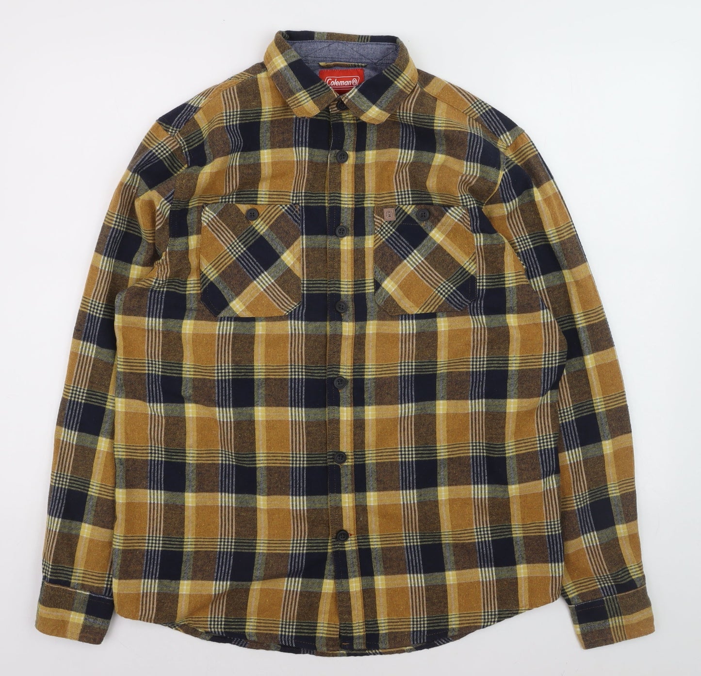 Coleman Men's Brown Plaid Flannel Button-Up Shirt Size M
