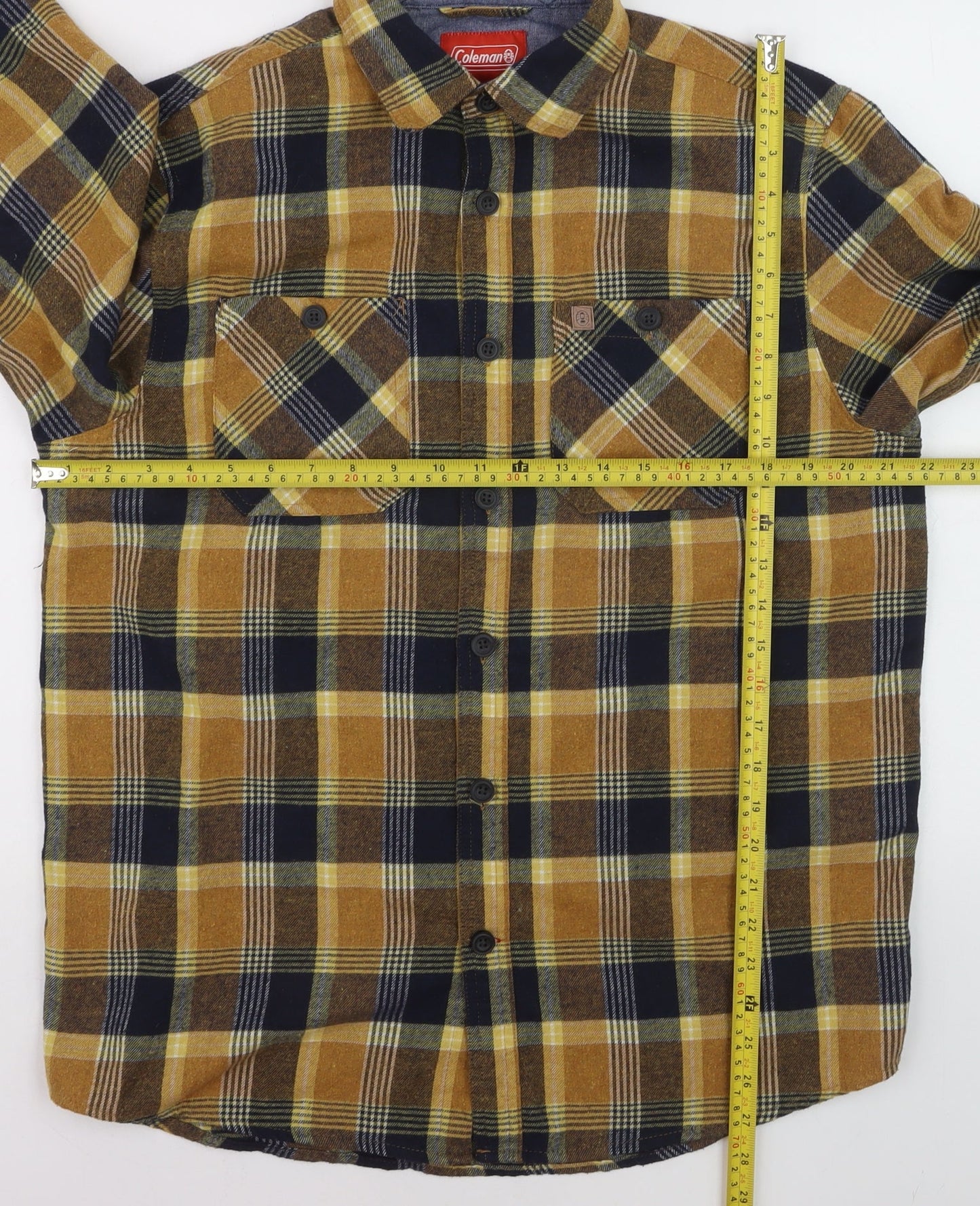 Coleman Men's Brown Plaid Flannel Button-Up Shirt Size M