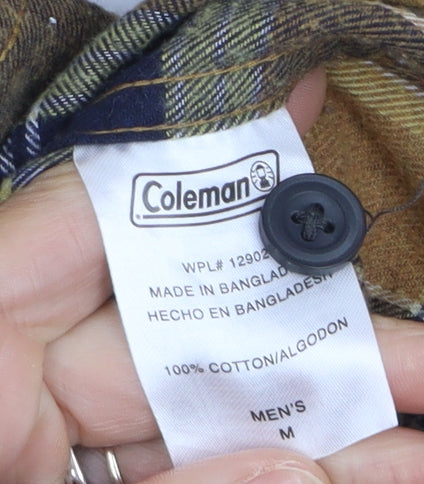 Coleman Men's Brown Plaid Flannel Button-Up Shirt Size M