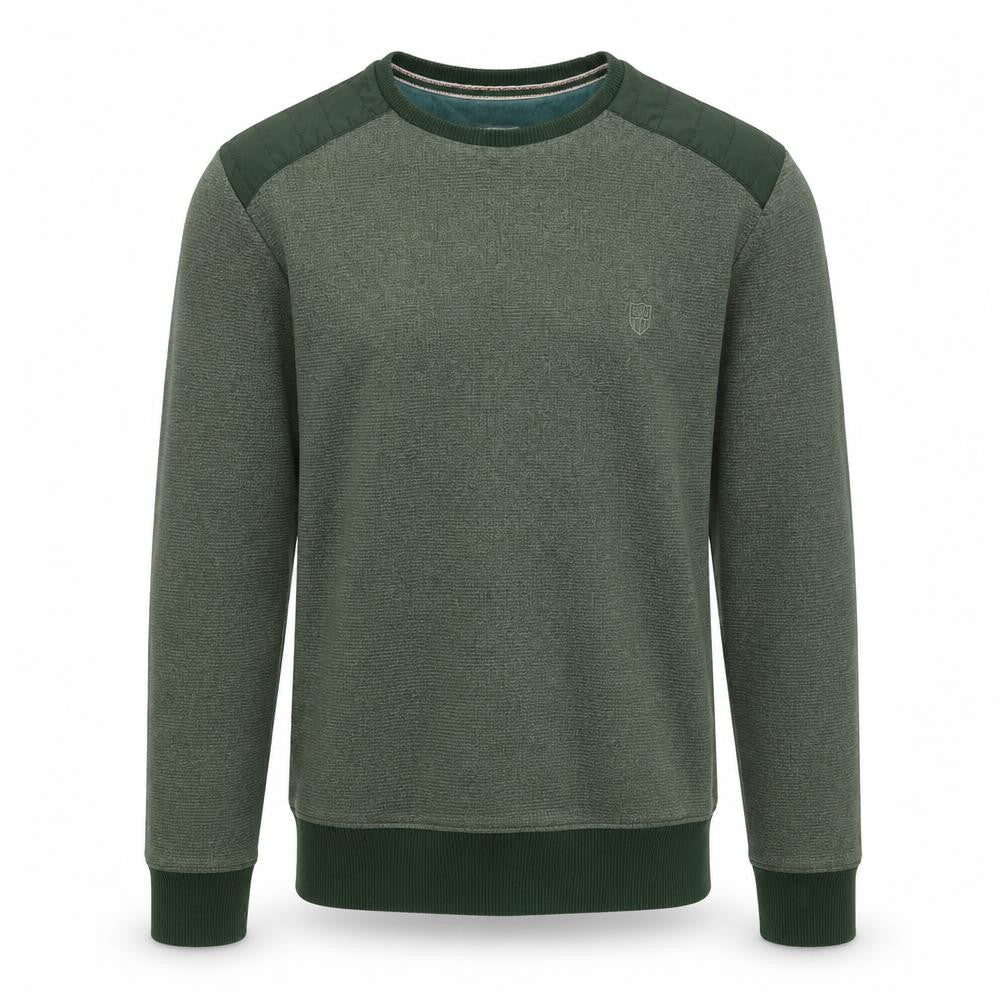 GAS Men's Green Cotton Blend Crew Neck Pullover Jumper Size S
