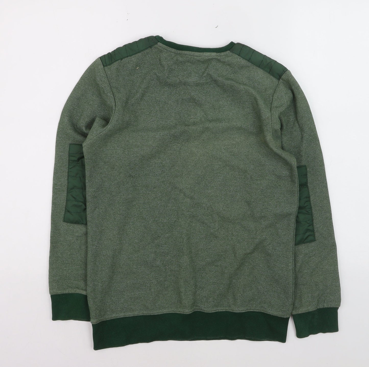 GAS Men's Green Cotton Blend Crew Neck Pullover Jumper Size S
