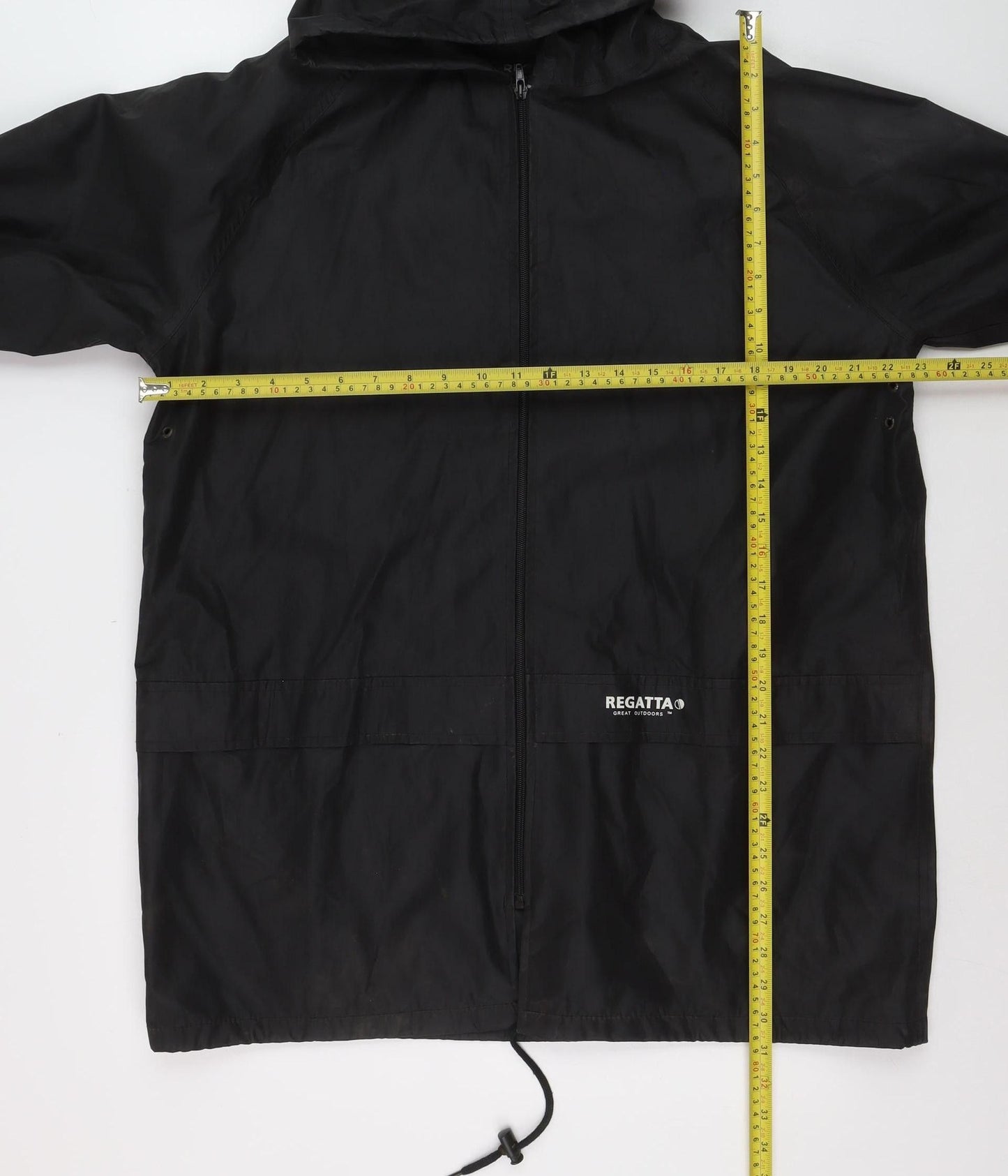 Regatta Men’s Black Waterproof Hooded Rain Jacket M 40in Outdoor
