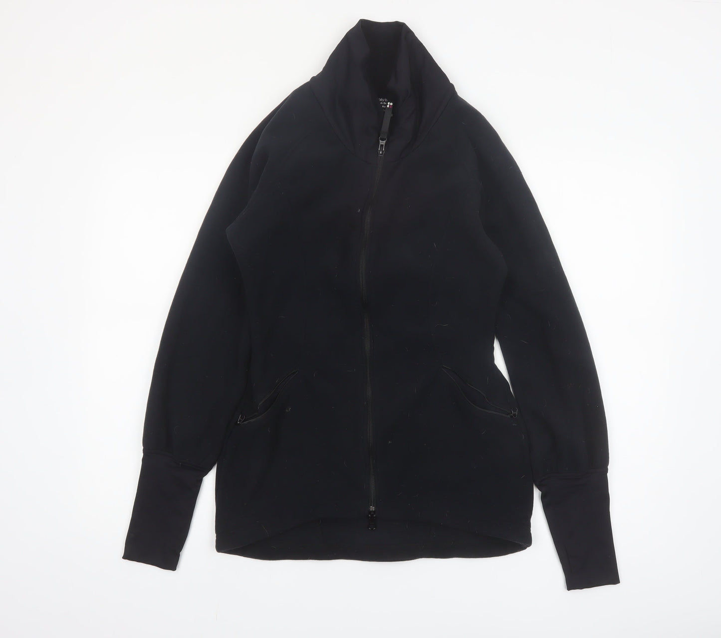 Sweaty Betty Women Black S Slim Fit Full Zip Fleece Jacket