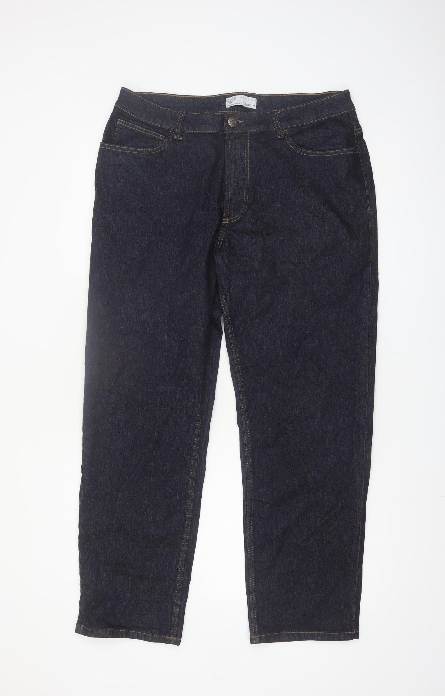 Denim Co Men's Blue Straight Fit Jeans W34 L32 Cotton Blend