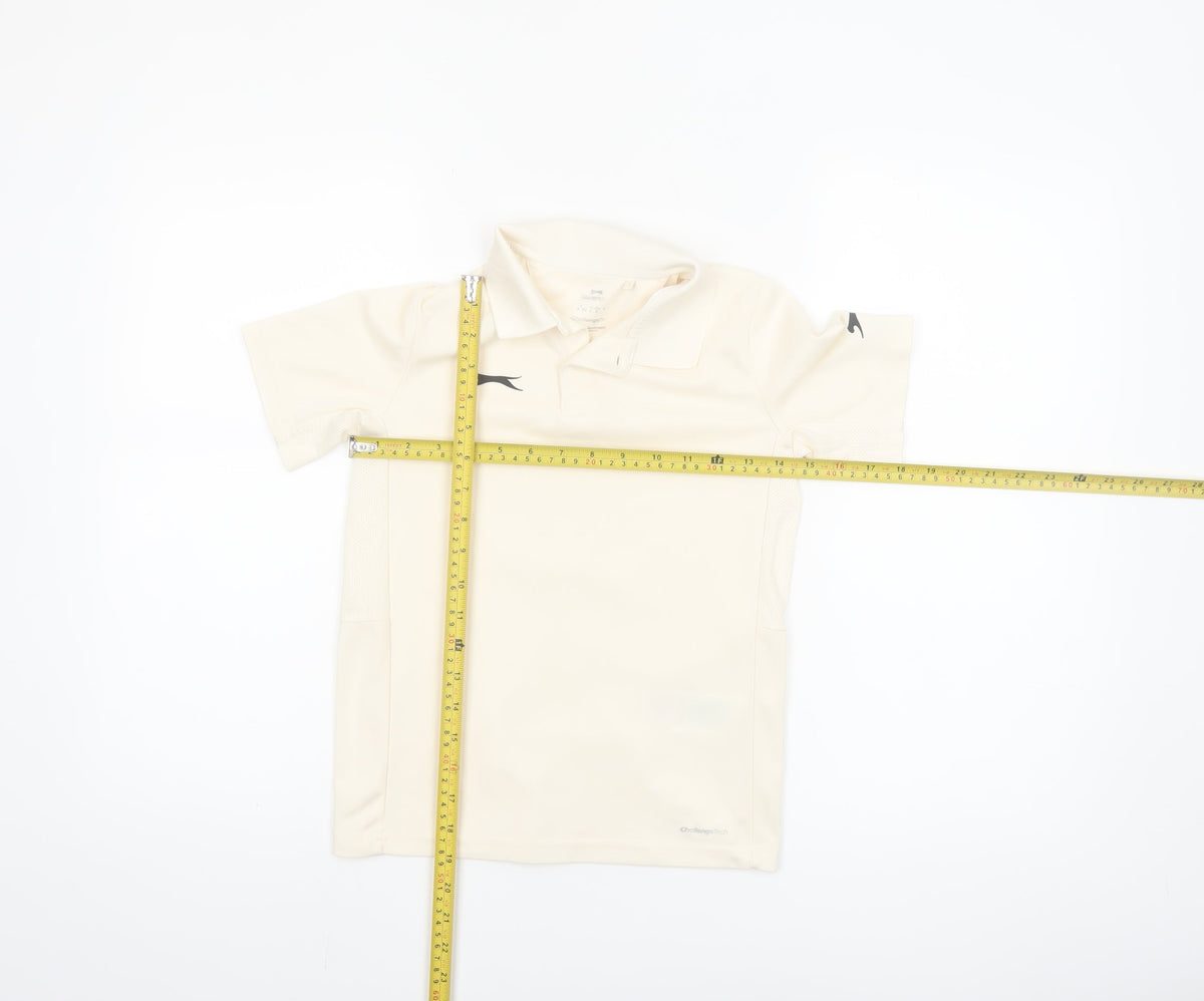 Slazenger Boys Beige Polo Shirt 9-10 Years Sports Top Lightweight