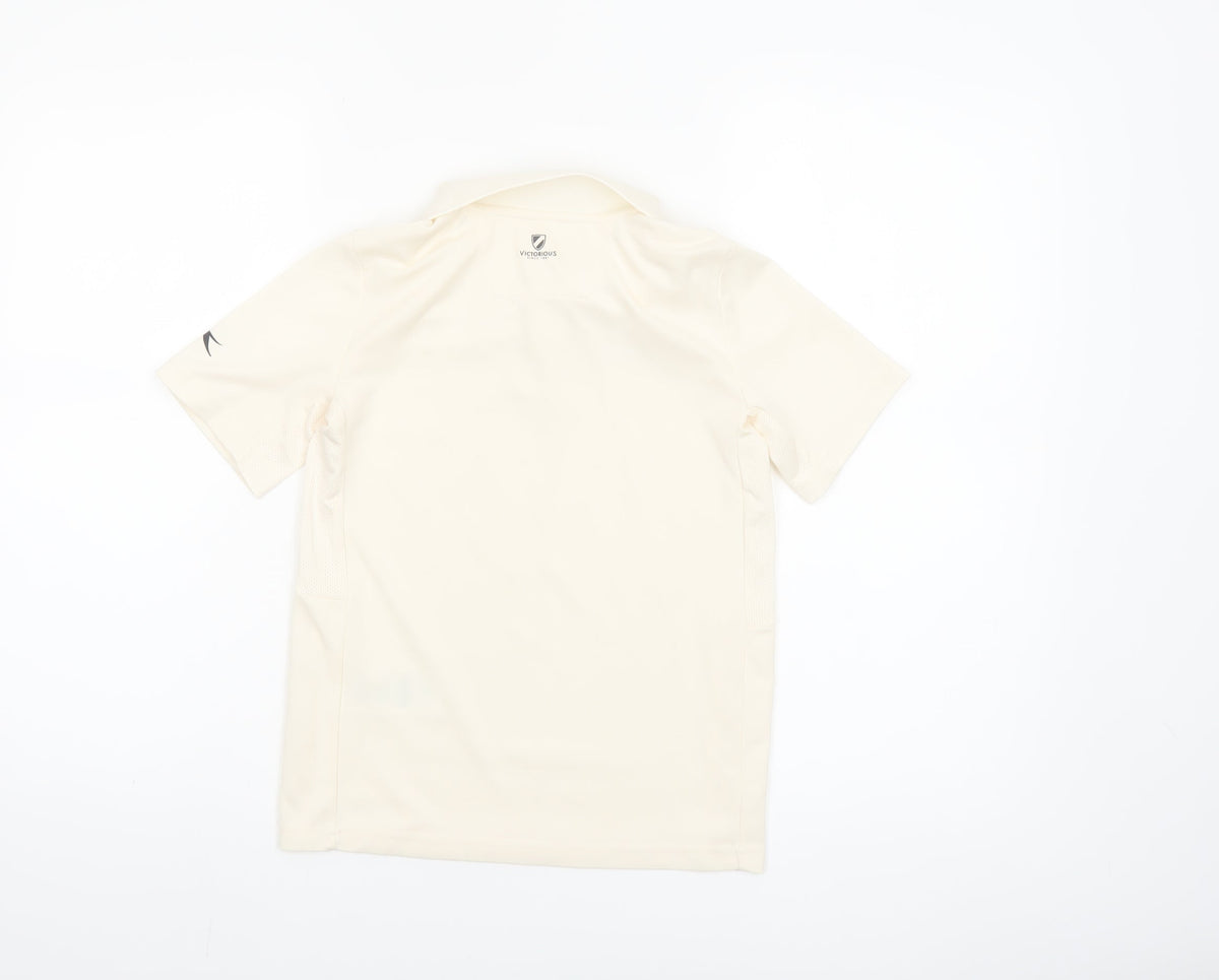 Slazenger Boys Beige Polo Shirt 9-10 Years Sports Top Lightweight