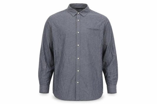 Livergy Men's Blue Cotton Long Sleeve Regular Fit Button-Up Shirt Size L