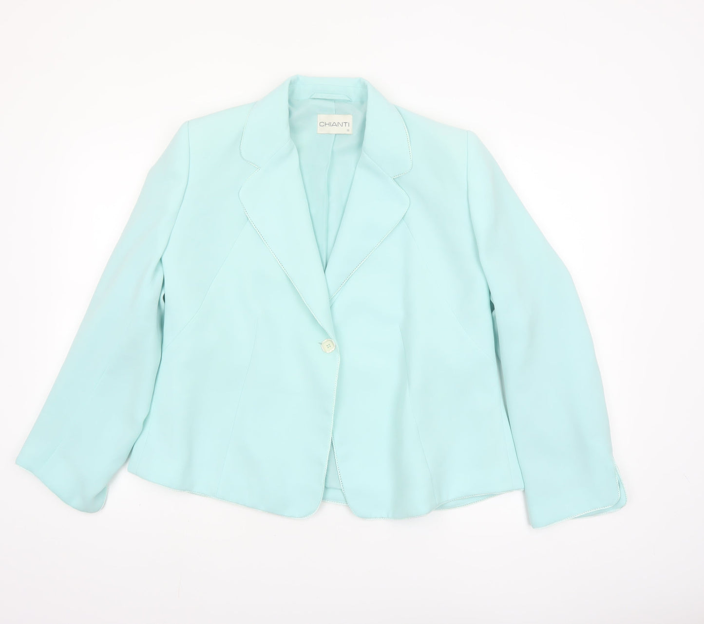 Chianti Women’s Blue Single-Breasted Blazer Size 18 Polyester
