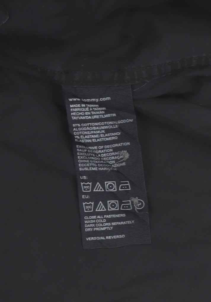 Tommy Hilfiger Men's Black 2XL Stretch Cotton Long Sleeve Button-Up Shirt