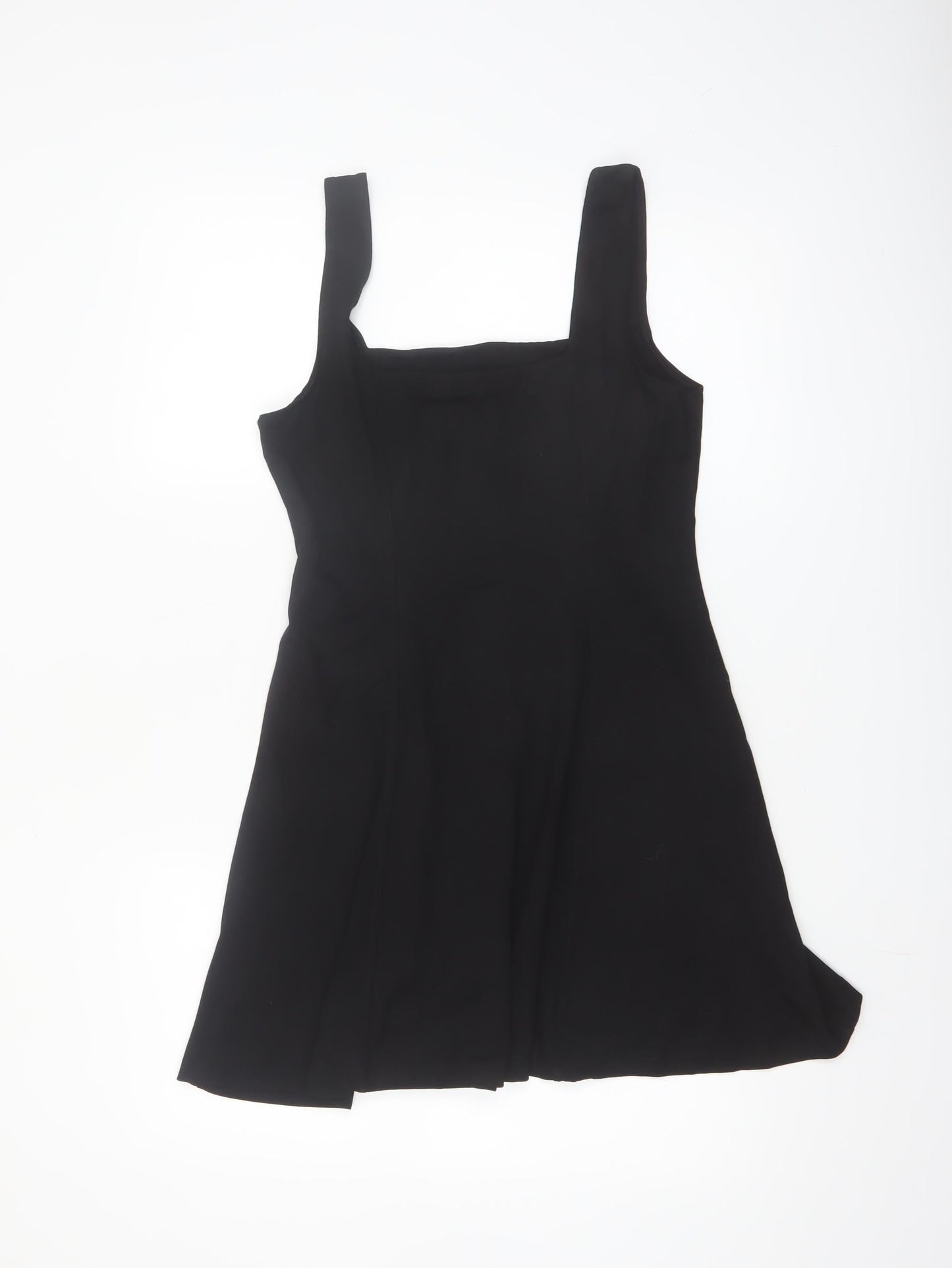 H&M Women’s Black A-Line Stretch Knee Length Dress Size 12