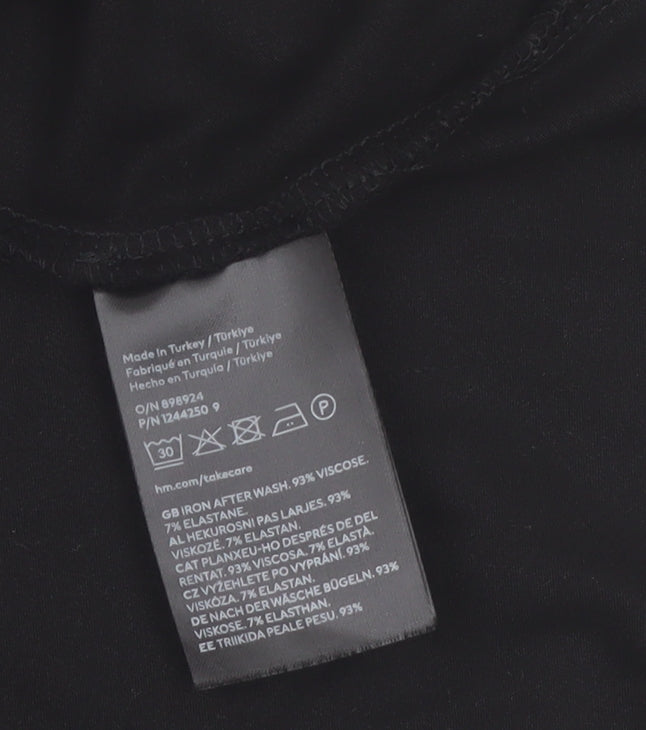 H&M Women’s Black A-Line Stretch Knee Length Dress Size 12