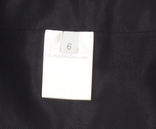 The Fold Women's Blue Geometric Wool Blend Long Coat Size 6