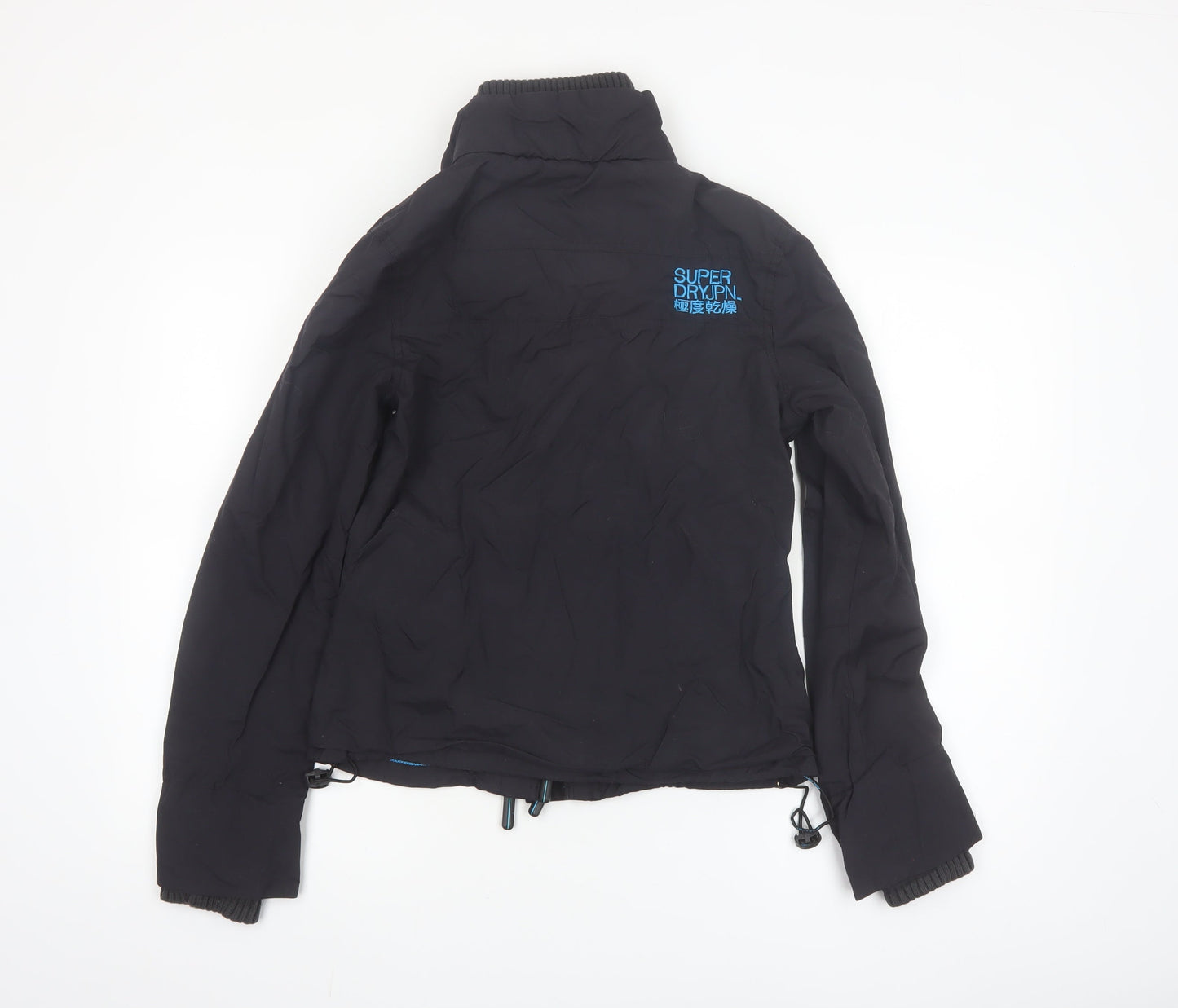 Superdry Women's Black Polyester Bomber Jacket Size S Full Zip