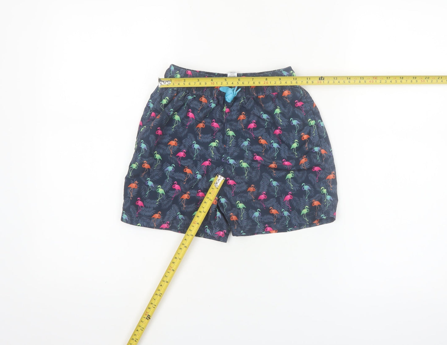 Dunnes Stores Boys Blue Flamingo Print Swim Shorts Age 8 Elastic Waist