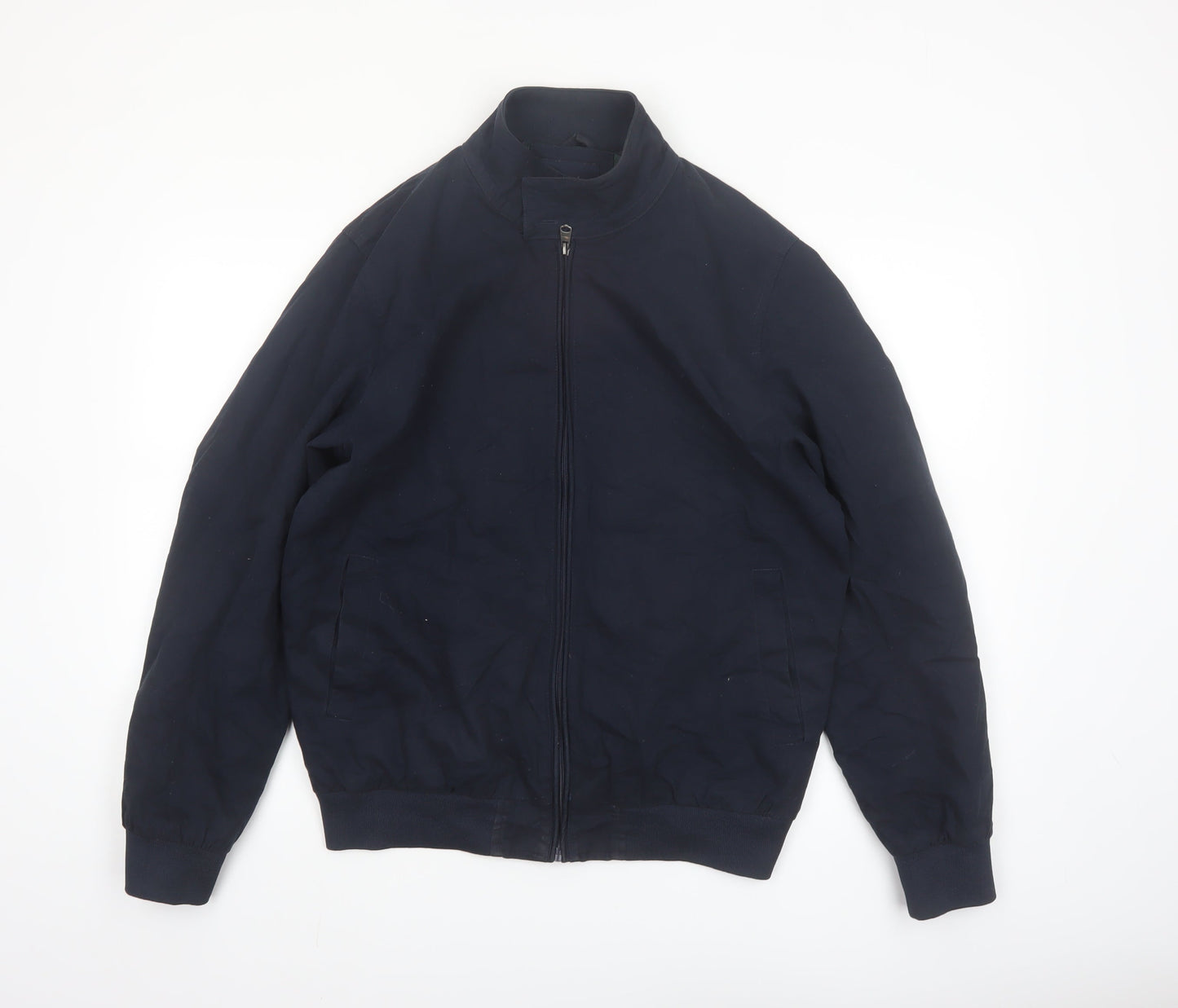 Kensington Eastside Men's Blue Cotton Bomber Jacket L Classic Style