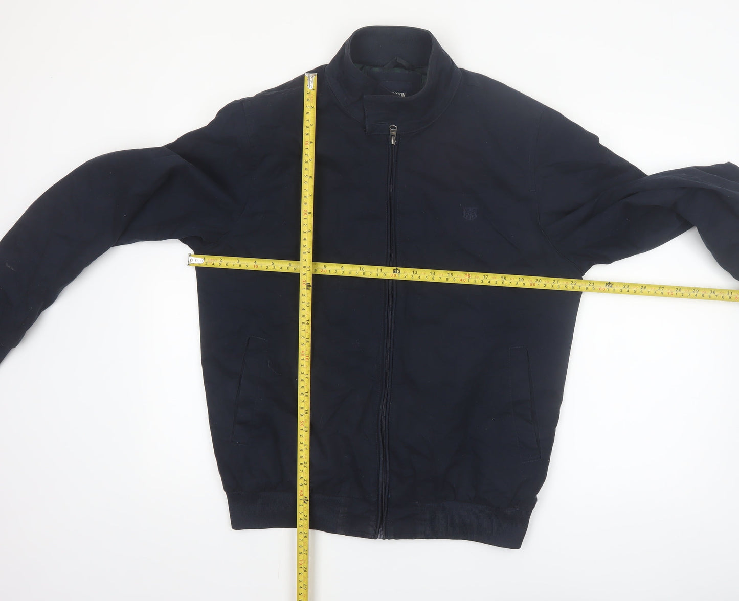 Kensington Eastside Men's Blue Cotton Bomber Jacket L Classic Style