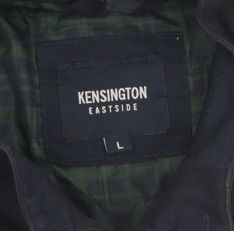 Kensington Eastside Men's Blue Cotton Bomber Jacket L Classic Style