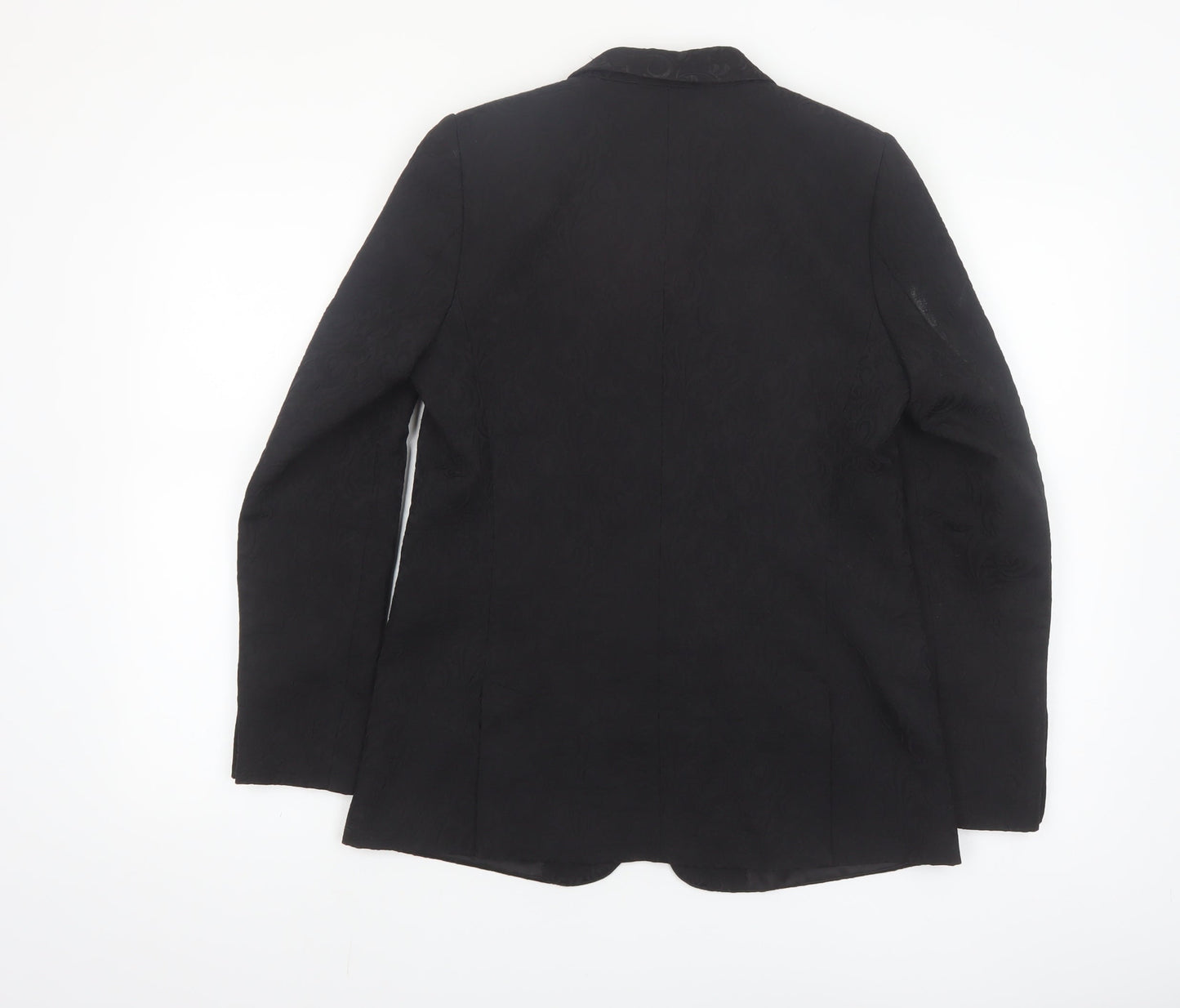 The Kooples Women's Black Single-Breasted Blazer Size 10 Jacquard Tailored Jacket