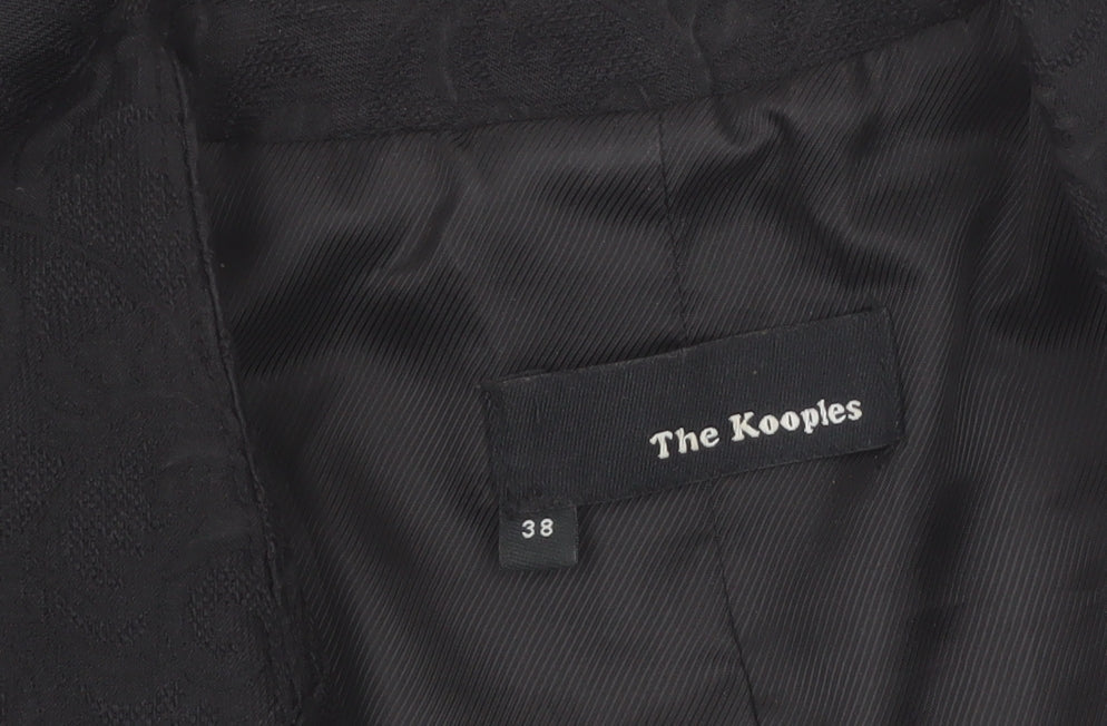 The Kooples Women's Black Single-Breasted Blazer Size 10 Jacquard Tailored Jacket