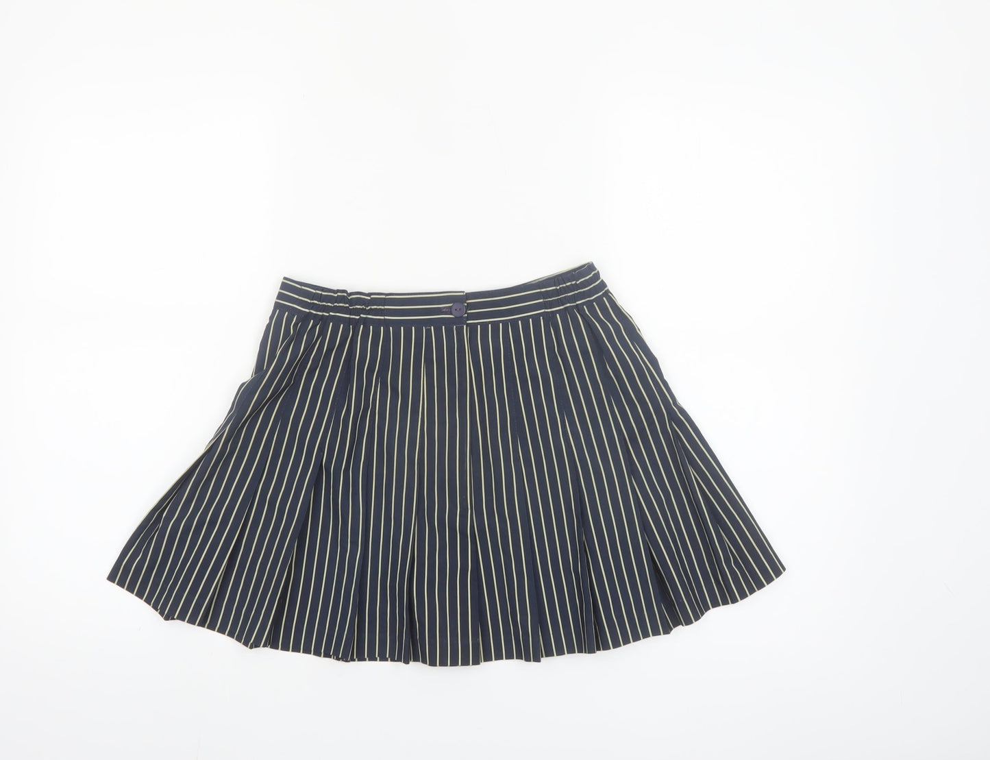 Tail Womens Blue Striped Pleated Skirt Size 10 Microfibre