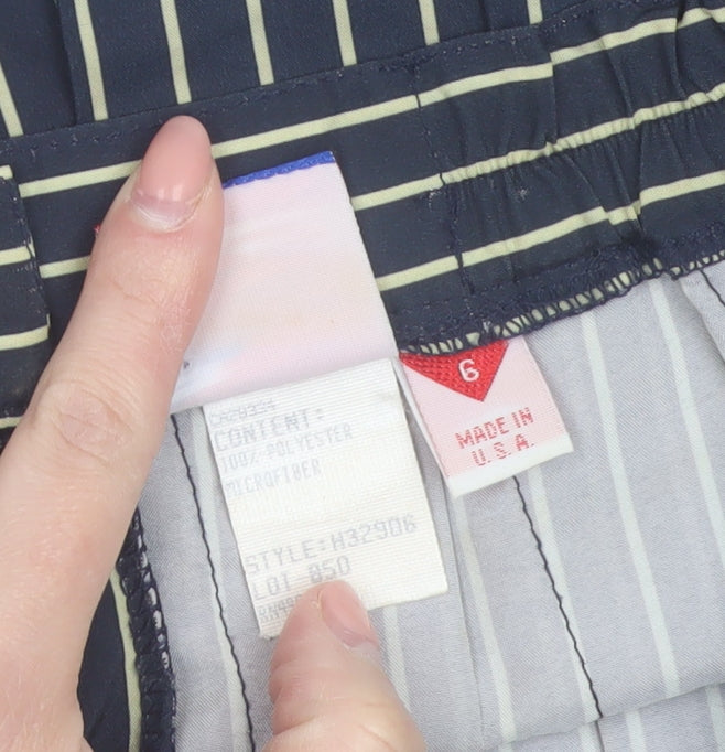 Tail Womens Blue Striped Pleated Skirt Size 10 Microfibre
