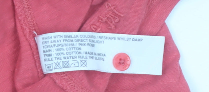 Fat Face Women’s Pink Cotton Racerback Button Tank Top Size 8