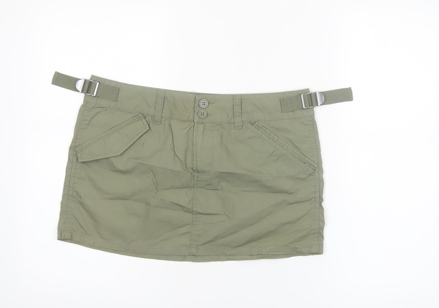 H&M Divided Women Green Cargo Short Skirt Size 8