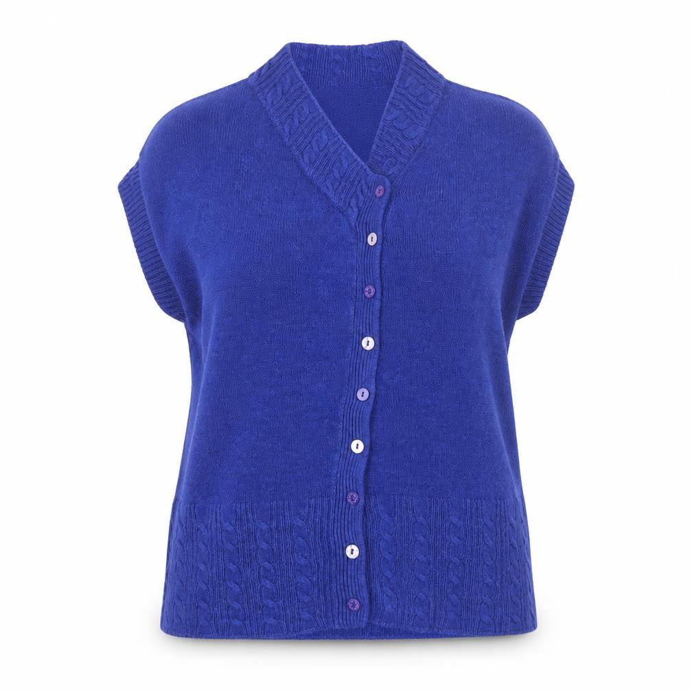 Marks & Spencer Women’s Blue Sleeveless Cardigan XL Knit