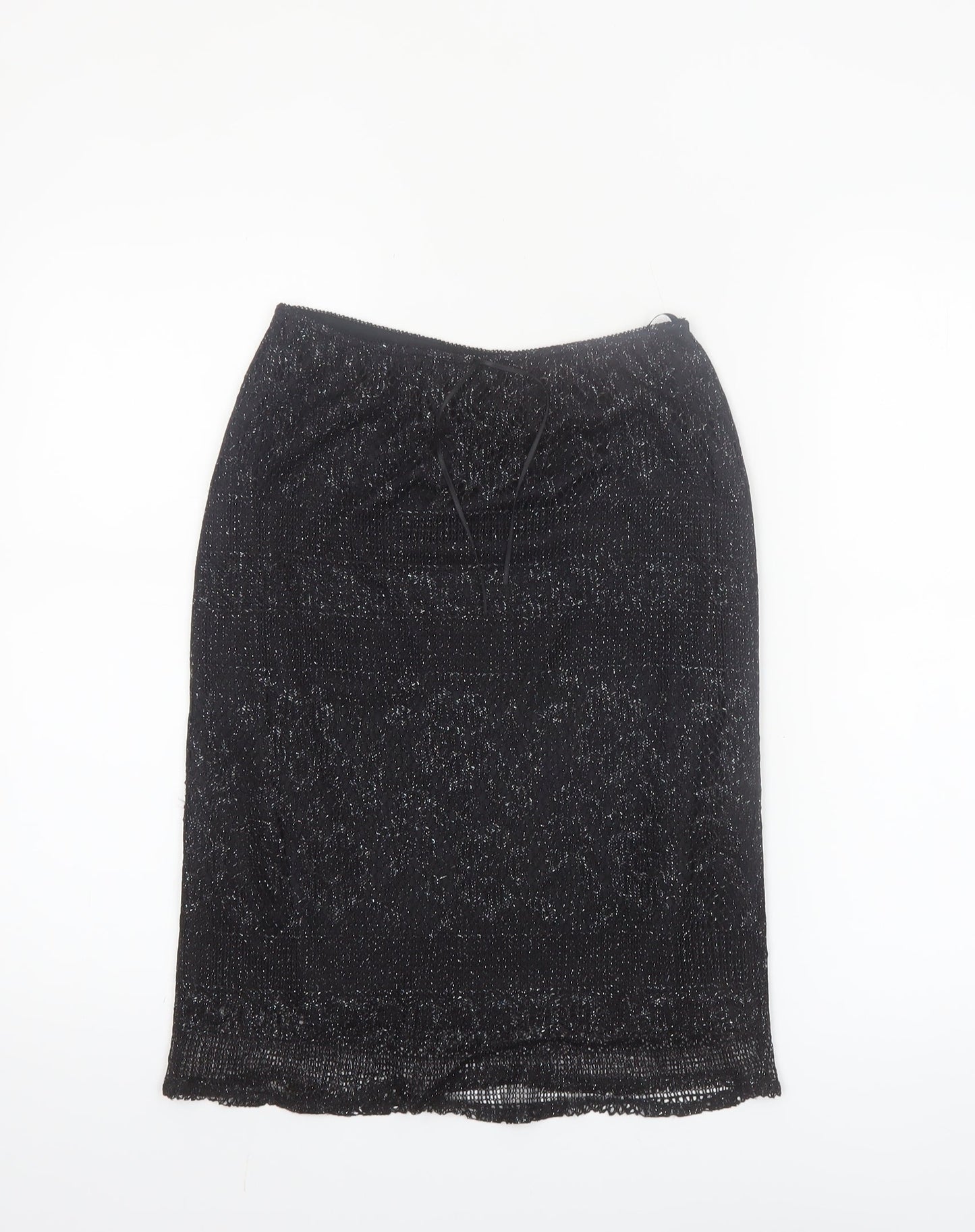 Dorothy Perkins Women’s Black Glitter Pencil Skirt Size 8