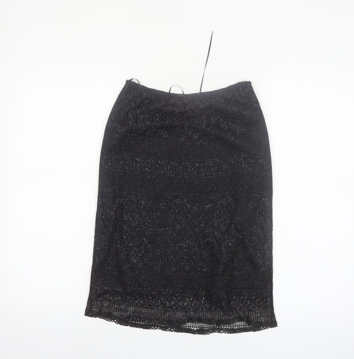 Dorothy Perkins Women’s Black Glitter Pencil Skirt Size 8