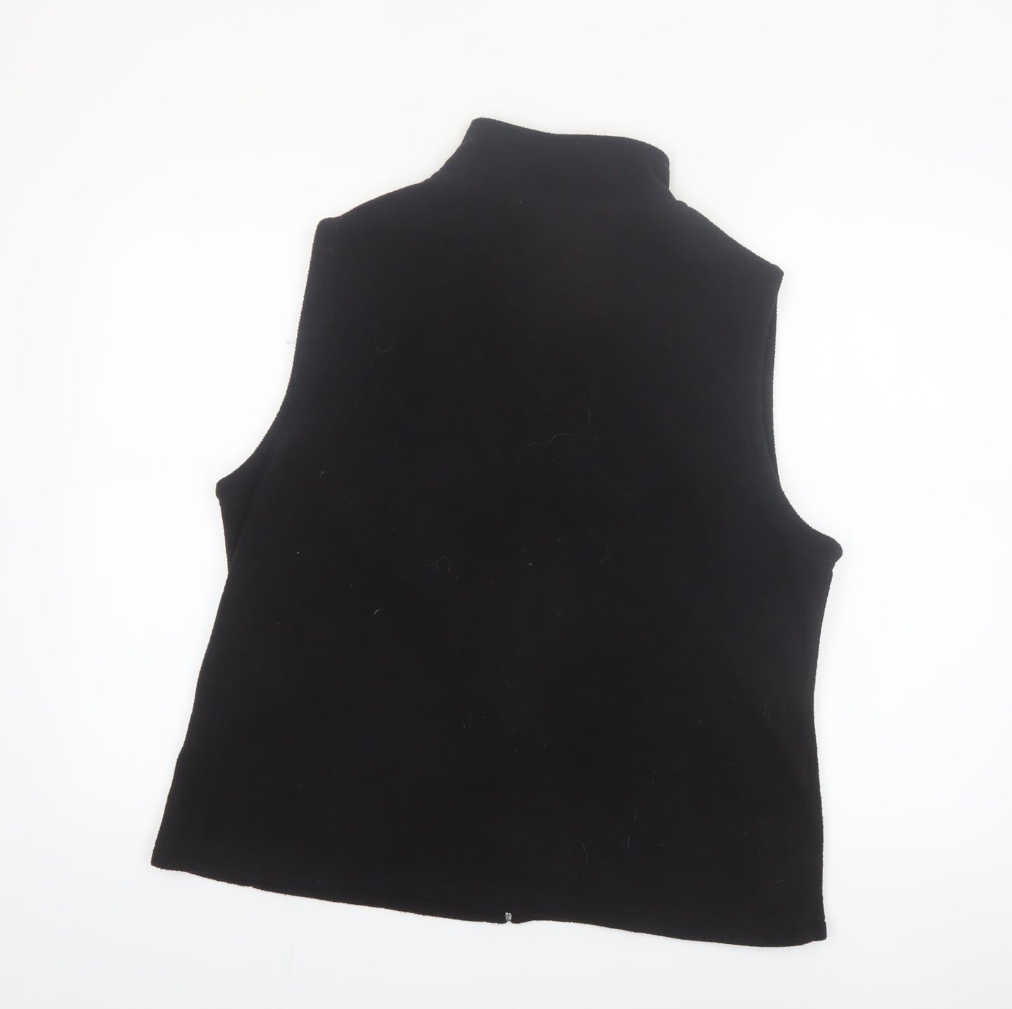 Isle Essentials Women's Black Fleece Waistcoat Size 18-20 L Zip Front