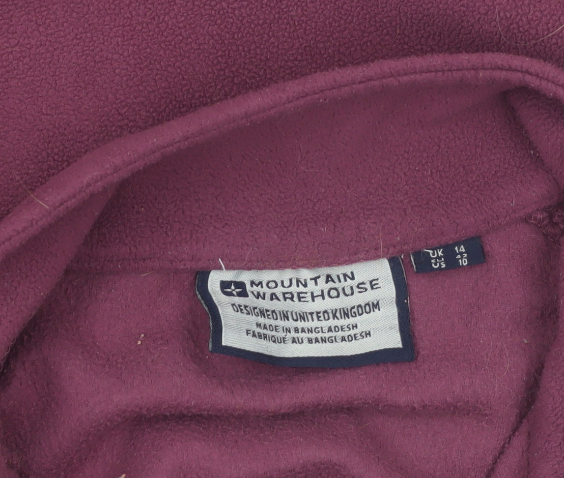 Mountain Warehouse Womens Purple Fleece Jacket UK 14 Full Zip