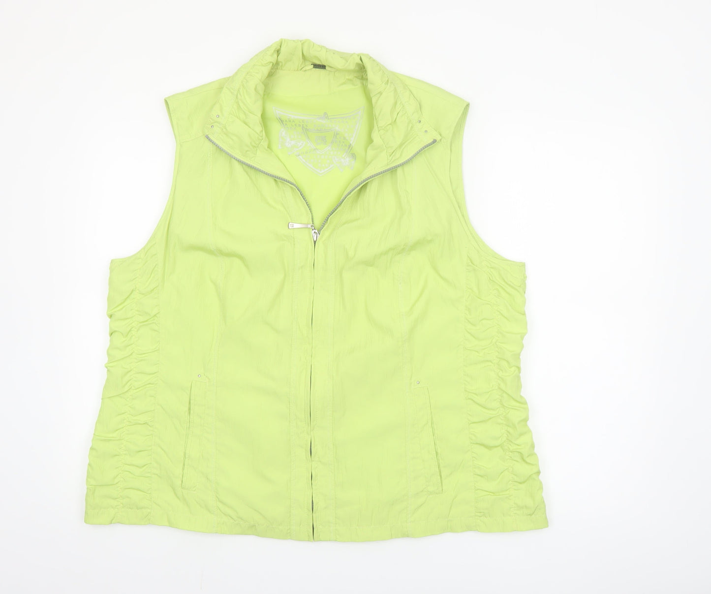 Barbara Lebek Womens Green Size 20 Lightweight Zip Waistcoat