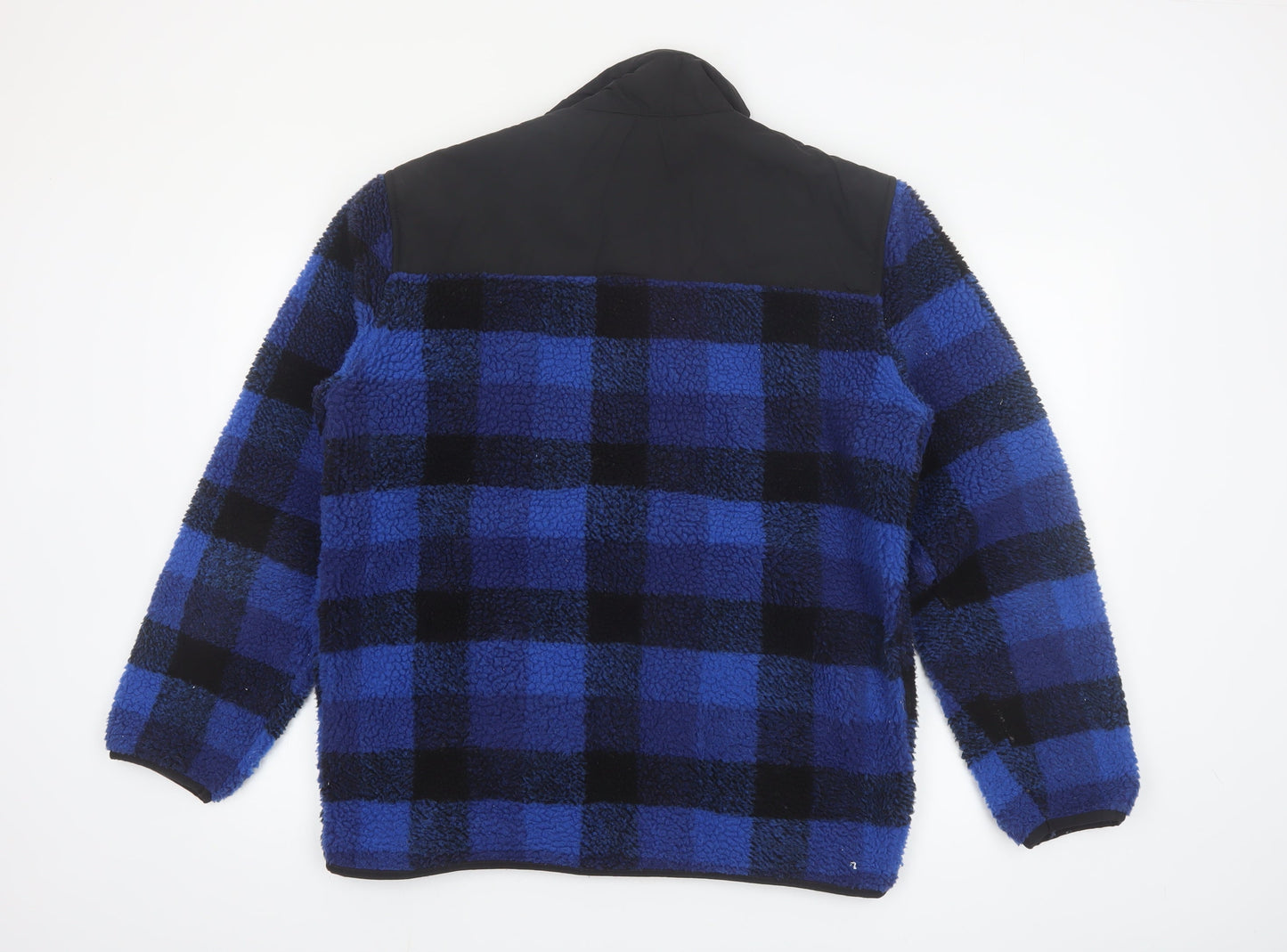 Regatta Mens Blue Check Fleece Jacket L Full Zip Outdoor Winter