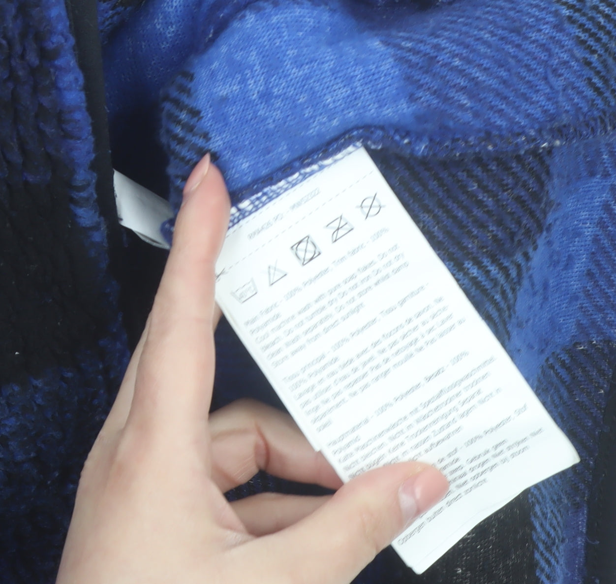 Regatta Mens Blue Check Fleece Jacket L Full Zip Outdoor Winter