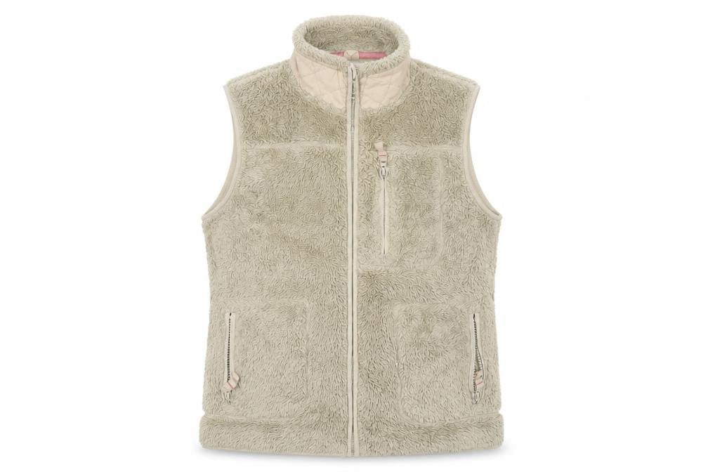 White Stuff Women's Beige Fleece Zip Waistcoat Size 12