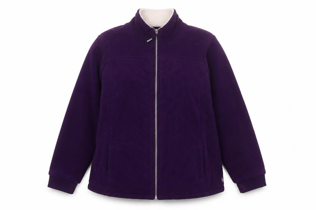 Maine New England Womens Purple Fleece Jacket Size 20