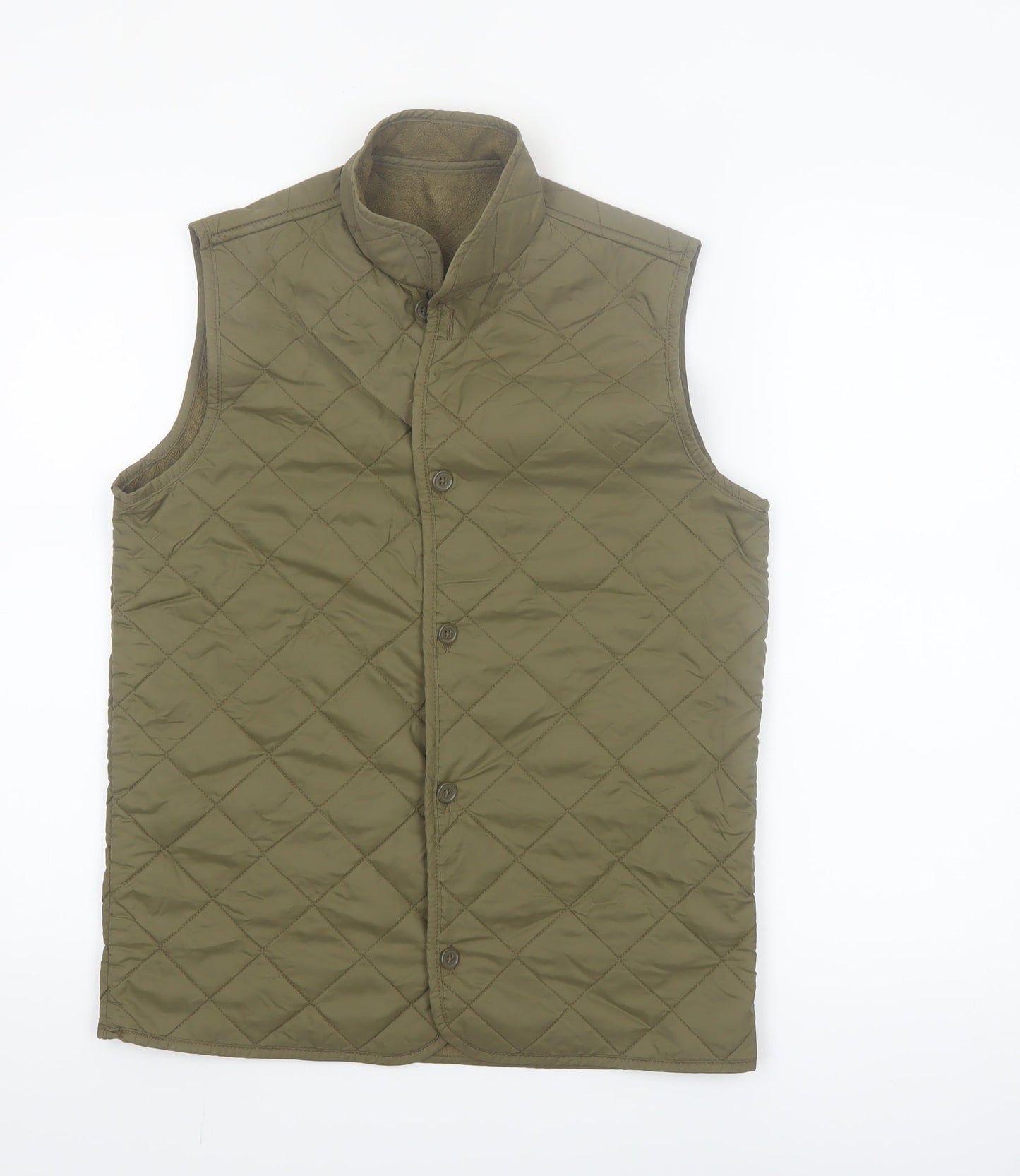 Marks and Spencer Boys Green Quilted Waistcoat 13-14 Years Lined Thermal