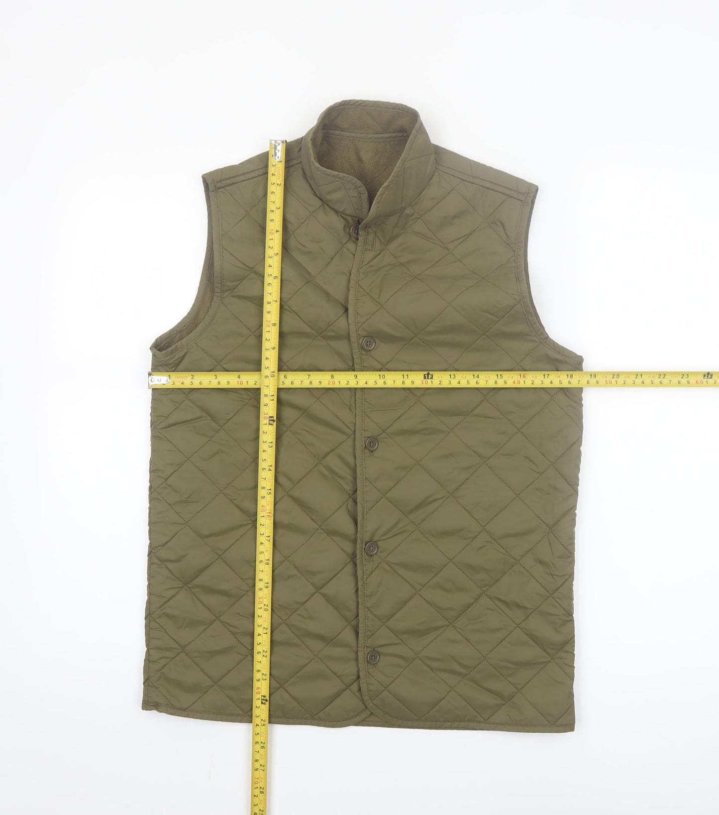 Marks and Spencer Boys Green Quilted Waistcoat 13-14 Years Lined Thermal